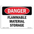 Signmission Safety Sign, OSHA Danger, 18" Height, 24" Width, Flammable Material Storage, Landscape OS-DS-D-1824-L-2351